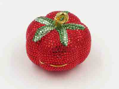 JUDITH LEIBER Neiman Marcus Swarovski Crystal 'Famous Tomato' Pill ~ Trinket Box