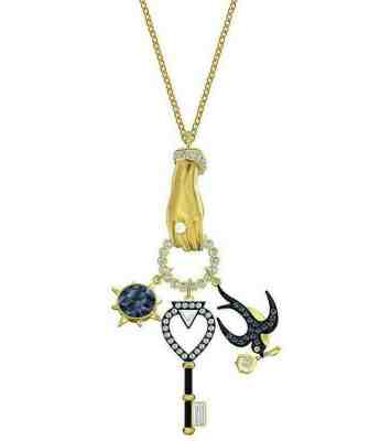 TAROT MAGIC CHARM PENDANT MULTI-COLORED GOLD TONE 2019 SWAROVSKI JEWELRY 5490921