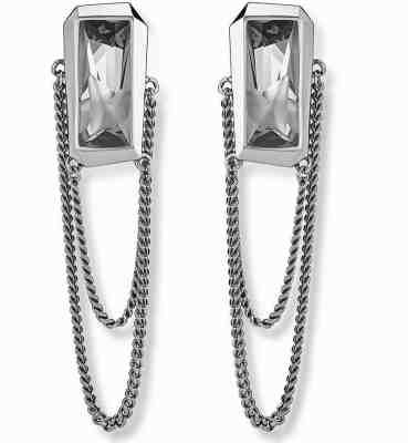 NIB $299 Atelier Swarovski Jean Paul Gaultier Reverse Earrings Dark 5263429