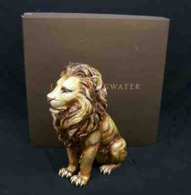 Jay Strongwater Majestic Lion Figurine Swarovski Jungle Collection Sculpture