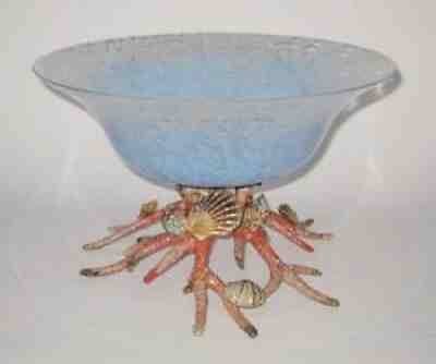 Jay Strongwater, Atlantis Coral Reef Grotto, Swarovski Jewels, Large Glass Bowl