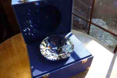 SWAROVSKI Silver Crystal Giant Chaton Diamond Paperweight in Original Box