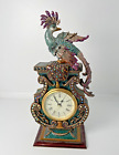 Rare Jay Strongwater Phoenix Bird Desk Clock Swarovski Crystals 8.5in with Tag