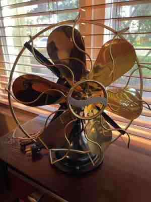 antique 1920s Westinghouse 6 Brass Blades & BRASS CAGE FAN