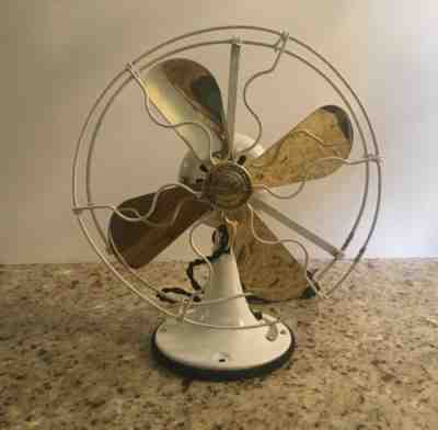 VINTAGE ANTIQUE GENERAL ELECTRIC 9â? whiz fan brass blade restored C 1920