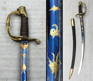 VERY RARE & NICE FRENCH SWORD EMPIRE, GOLD & BLEUE, NAPOLEON, XIX, ORIGINAL