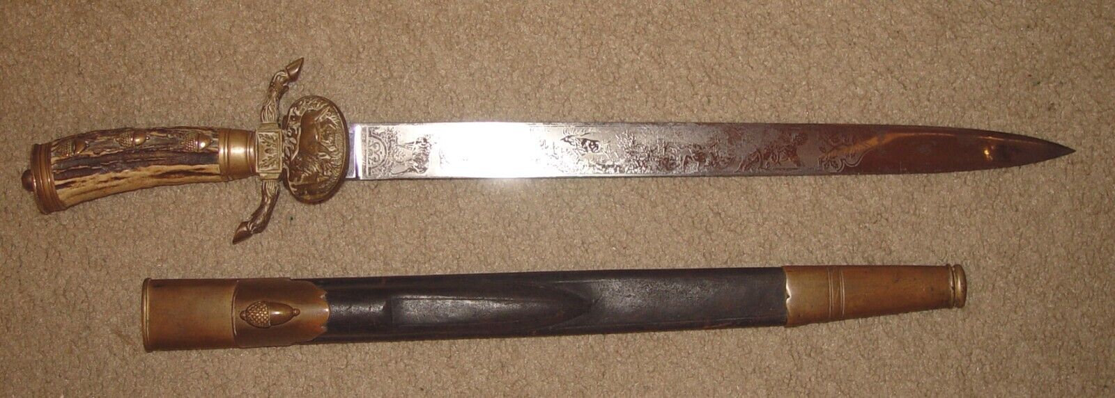 Imperial German Carl Eickhorn, Hirschfanger Hunting Short Sword or Dagger