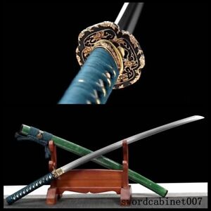 Ground Muscle Steel Katana Clay Tempered Japanese Samurai Sword Handmade Sharp