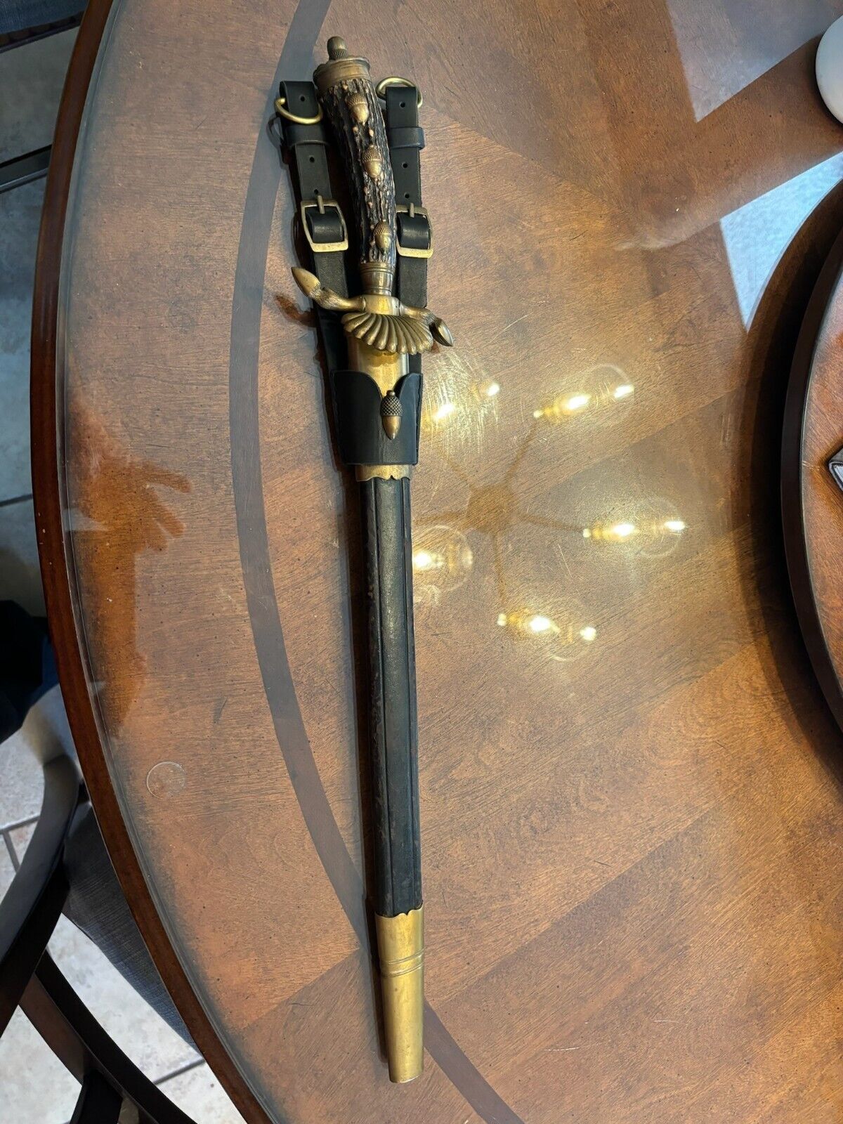 19th century Prussian/ Greman Hirschfanger  sword and scbbard