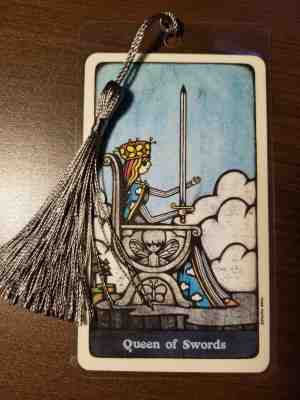 Queen of Swords, Delos Tarot Deck Card Bookmark, New, Gift, Birthday, Rare, OOP