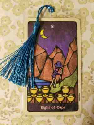 Eight of Cups, Bookmark, Delos Tarot Deck Card, New, Gift, Rare, OOP, Oracle