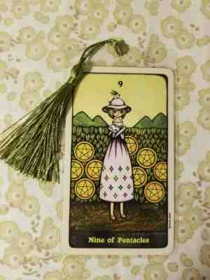 Nine of Pentacles, Bookmark, Delos Tarot Deck Card, New, Gift, Rare, OOP, Oracle