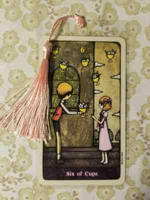 Six of Cups, Bookmark, Delos Tarot Deck Card, New, Gift, Rare, OOP, Oracle