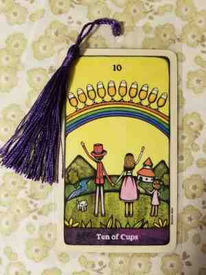 Ten of Cups, Bookmark, Delos Tarot Deck Card, New, Gift, Rare, OOP, Oracle