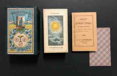 Antique Vintage Grand Etteilla Tarot Cards Deck B.P. Grimaud 1890 Tax Stamp