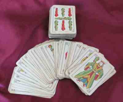 ANTIQUE SPANISH SET OF TWO PLAYING CARDS DECKS TAROT 156pcs RARE!