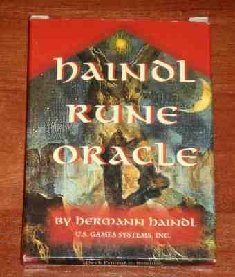 Haindl Rune Oracle Kit - Hermann Haindl. Rare OOP 25-Card Deck & Book, w/ Bag. 