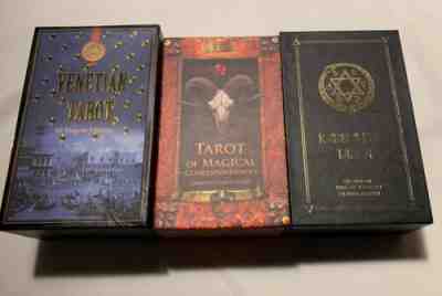 Vinitski LOT 3 Tarot Decks; Magical Correspondances  Venetian, Kabbalistic