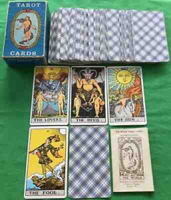 RARE Old 1972 Vintage Blue Box Deck * RIDER WAITE TAROT CARDS * Fortune Telling