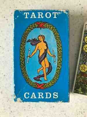 Vintage 1970s The Rider Tarot Cards Blue Box Deck A.E. Waite Pamela Colman Smith