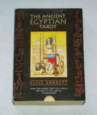 Ancient Egyptian Tarot - Clive Barrett. Rare OOP 78-Card Deck & Book w/Box + Bag