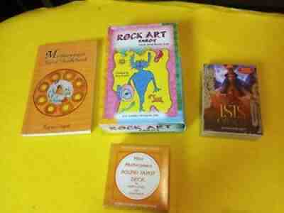 TAROT DECK LOT. Rock Art Tarot by Jerry Roelen, Deck and Book set PLUS 2 more