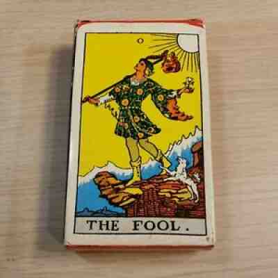 Vintage 1960s University Books Inc. Rider Waite Tarot Cards Deck Pink Ankh Backs