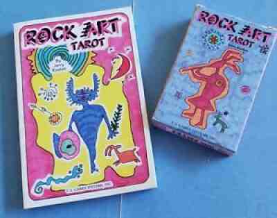 ROCK ART TAROT SET BOOK & CARD DECK NEW JERRY ROELEN 1996 1st EDITION BOX AS IS