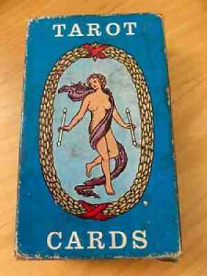 VINTAGE BLUE BOX RIDER WAITE TAROT