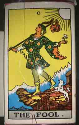 Vintage 1960s University Books Rider Waite Tarot Cards Deck Pink Ankh Backs