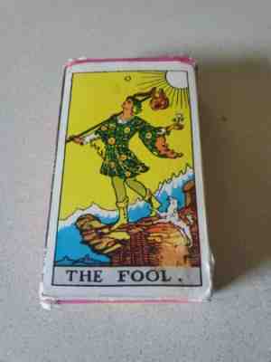 Vintage 1960s University Books Inc. Rider Waite Tarot Cards Deck Pink Ankh Backs