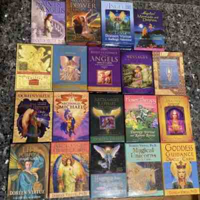 Lot Of 19 Rare Doreen Virtue Oracle Card Decks with Guide Books Angels Complete