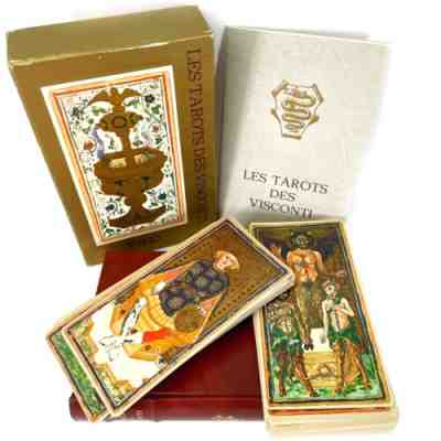 LES TAROTS DES VISCONTI Edinioni il Meneghello VTG 1974 TAROT DECK W/ BOOK BOX