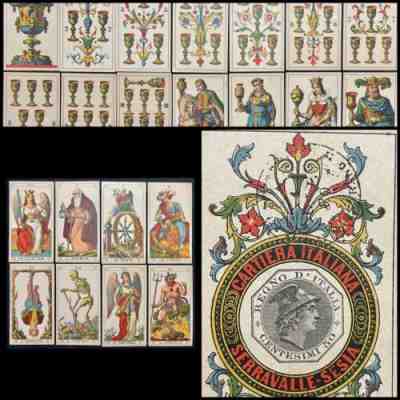 1880 High Grade Rare Antique Classic Tarot Playing Cards 78/78 Carlo della Rocca