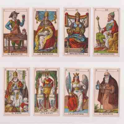 c1874-79 Italian Tarot Soprafino Lombard Old Fratelli Avondo Partial 76/78 Cards