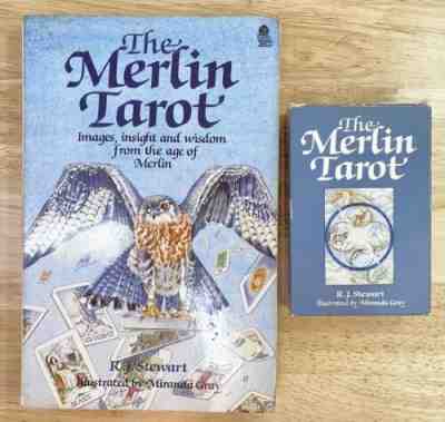 The Merlin Tarot R.J. Stewart 1988 Aquarian Press Book & Complete Card Deck