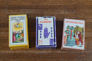 Lot of Vtg Tarot Card Deck -Parlour Sibyl Grand Etteilla Egyptian BP Grimaud