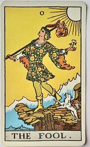 Vintage Rider Waite Tarot deck BLUSHING FOOL complete NO COPYRIGHT on cards RSW