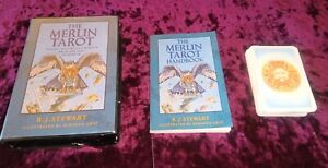 The Merlin Tarot R.J. Stewart Box Set Book Deck Case Miranda Gray Complete 1992