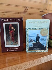 OOP Tarot of Delphi, Majestic Earth Special Ed signed, JD Hildegard Hinkel decks