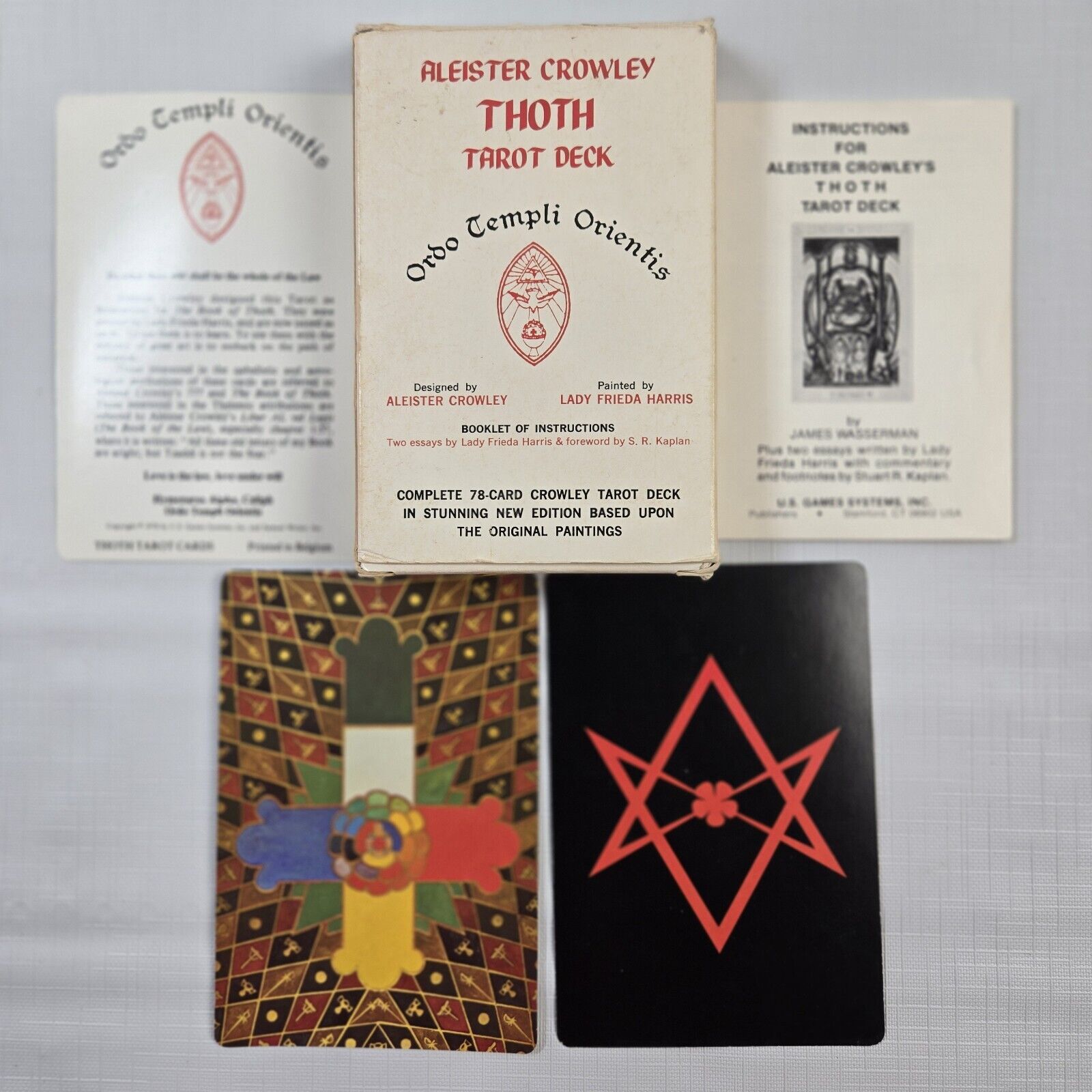 Vintage Aleister Crowley Thoth Tarot Deck Ordo Templi Orientis LG Cards 1978 NM