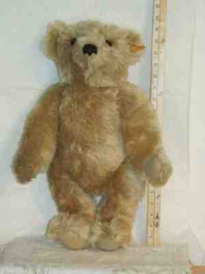 Large 20" Steiff Mr. Cinnamon Teddy Bear, Growler, Button in Ear & Tag