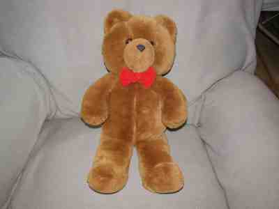 Vintage Dakin Honey Jo Teddy Bear Brown Plush Fun Farm 1986 Red Bow Tie 20" Vtg