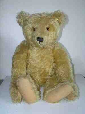 Antique 1906-1924 Steiff Golden Mohair Teddy Bear 71cm/28" w/ FF/white tag rem