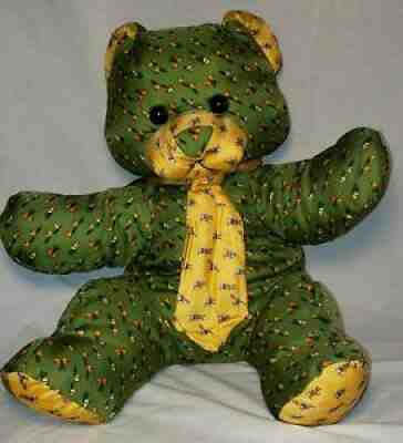 NWT VINTAGE SALVATORE FERRAGAMO SILK SCARF 18" LARGE PLUSH TEDDY BEAR FRUIT
