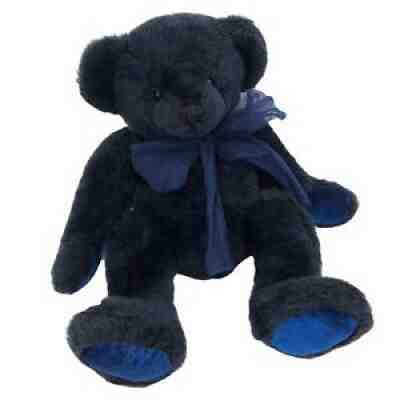 Vintage Dakin Dark Blue Teddy Bear Plush Stuffed Animal 16"