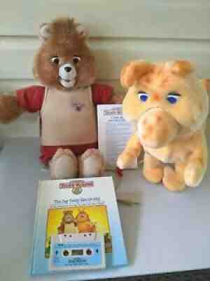 1st Generation Teddy Ruxpin & Grubby with Boxes and CORD **100% WORKS**