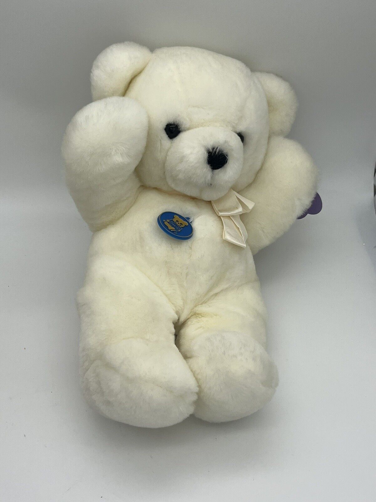 Vintage 1979 Dakin White Cuddles Teddy Bear Plush w/ Tags 14" #31-1318