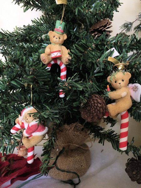 Cherished Teddies Ornaments 2005 Candy Cane Carlton 4004615 4004616 4004617 NIBs