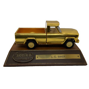 Rare Original Tonka Truck Jeep Gold Plated Award Lynn Baker Vintage Trophy Steel